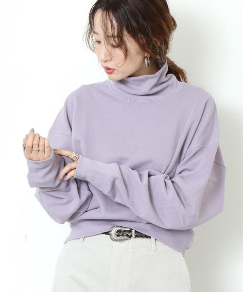 coen(コーエン)の「USAコットン裏毛タートルネックスウェット(スウェット・レディース・オフホワイト/ブラウン/ベージュ/カーキ/ライラック・FREE)」の15枚目の写真