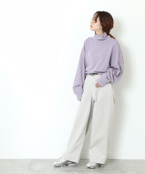 coen(コーエン)の「USAコットン裏毛タートルネックスウェット(スウェット・レディース・オフホワイト/ブラウン/ベージュ/カーキ/ライラック・FREE)」の12枚目の写真