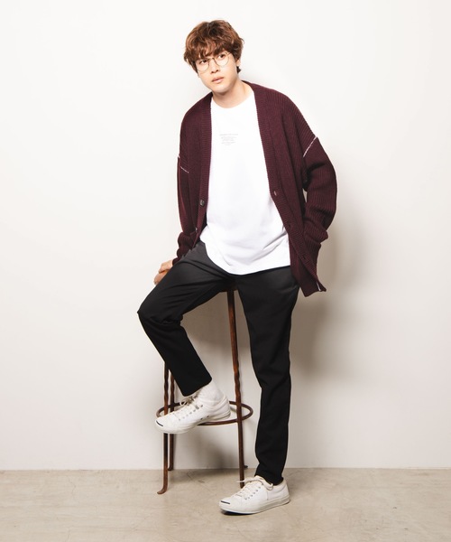 WEGO（ウィゴー）の「WEGO/カラーリンキングショートカーディガン（カーディガン/ボレロ・メンズ・ワイン/ブラック/キャメル・LARGE/MEDIUM）」の17枚目の写真