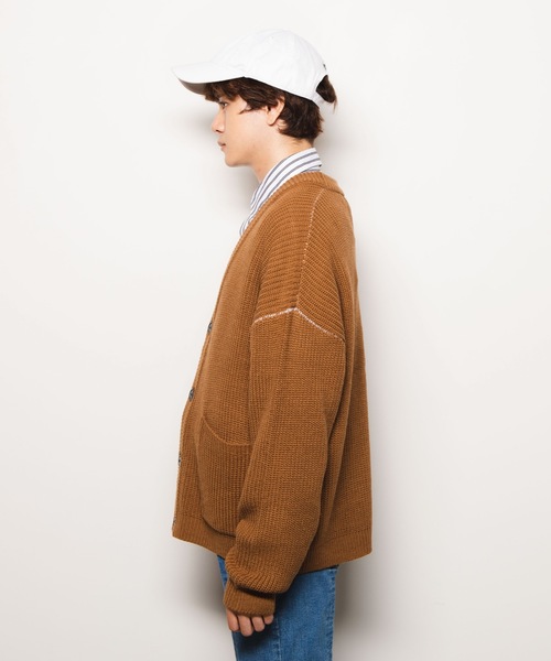 WEGO（ウィゴー）の「WEGO/カラーリンキングショートカーディガン（カーディガン/ボレロ・メンズ・ワイン/ブラック/キャメル・LARGE/MEDIUM）」の10枚目の写真