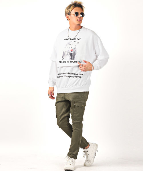 LUXSTYLE(ラグスタイル)の「サルエルカーゴパンツ(カーゴパンツ・メンズ・ブラック/ベージュ/カーキ/インディゴブルー/ブルー・S/M/L/XL)」の11枚目の写真