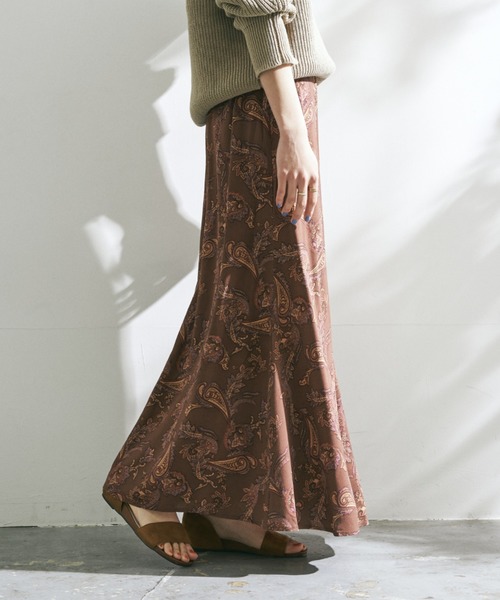 CRAFT STANDARD BOUTIQUE(�N���t�g�X�^���_�[�h�u�e�B�b�N)�́y2020SS�zPAISELEY MAXI SKIRT/�y�C�Y���|�}�[���C�h�}�L�V�X�J�[�g�Z��(�X�J�[�g)