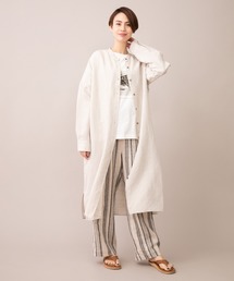 Munich | ヴィスコースリネンポプリン　シャツワンピース(ワンピース)