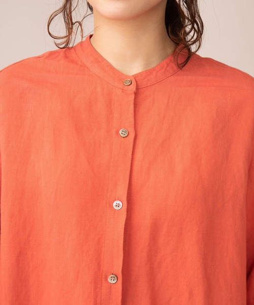 Munich(ミューニック)の「ヴィスコースリネンポプリン シャツワンピース(ワンピース・レディース・ホワイト/ネイビー/ナチュラル/オレンジ・FREE)」の12枚目の写真