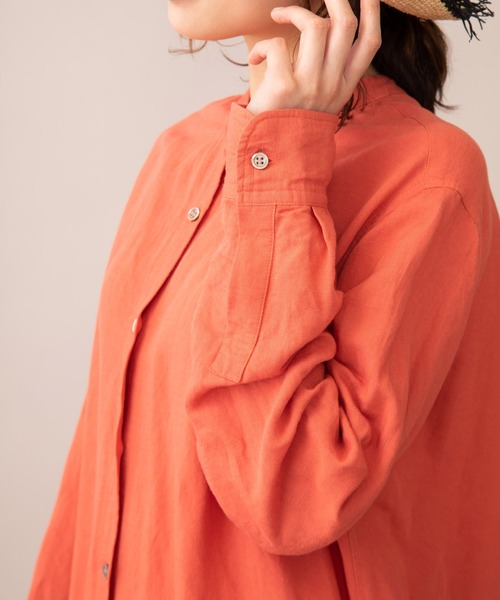 Munich(ミューニック)の「ヴィスコースリネンポプリン シャツワンピース(ワンピース・レディース・ホワイト/ネイビー/ナチュラル/オレンジ・FREE)」の13枚目の写真