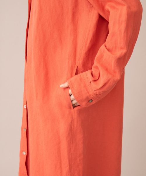Munich(ミューニック)の「ヴィスコースリネンポプリン シャツワンピース(ワンピース・レディース・ホワイト/ネイビー/ナチュラル/オレンジ・FREE)」の14枚目の写真