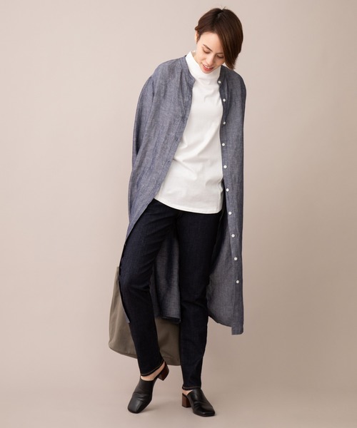 Munich(ミューニック)の「ヴィスコースリネンポプリン シャツワンピース(ワンピース・レディース・ホワイト/ネイビー/ナチュラル/オレンジ・FREE)」の17枚目の写真