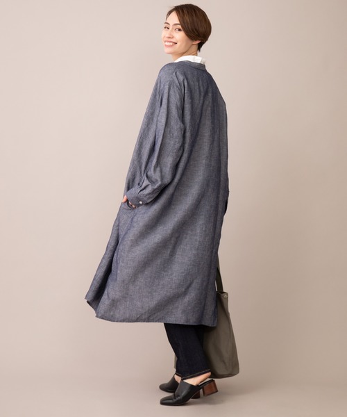 Munich(ミューニック)の「ヴィスコースリネンポプリン シャツワンピース(ワンピース・レディース・ホワイト/ネイビー/ナチュラル/オレンジ・FREE)」の19枚目の写真