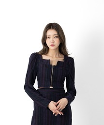 『BLUE PIE/ブルー パイ』Square Neck Crop BLOUSE/スクエアネッククロップブラウス