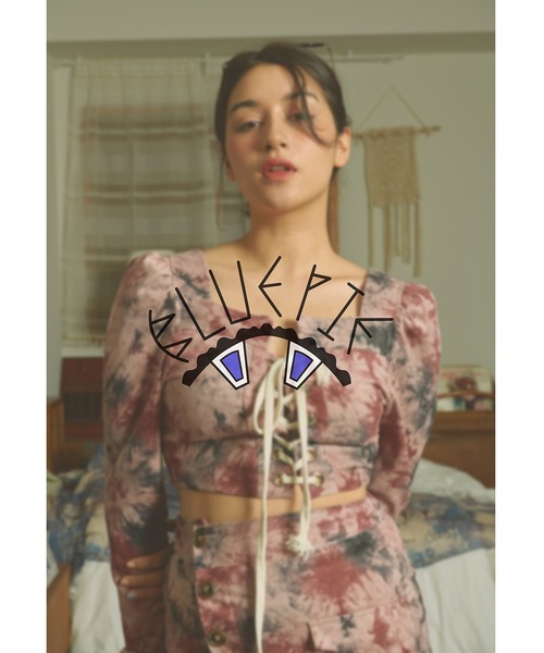 BLUE PIE(ブルーパイ)の「『BLUE PIE/ブルー パイ』Square Neck Crop BLOUSE/スクエアネッククロップブラウス(シャツ/ブラウス・レディース・ピンク/ネイビー・FREE)」の11枚目の写真