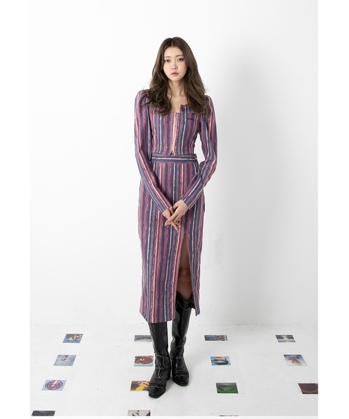 BLUE PIE(ブルーパイ)の「『BLUE PIE/ブルー パイ』Square Neck Crop BLOUSE/スクエアネッククロップブラウス(シャツ/ブラウス・レディース・ピンク/ネイビー・FREE)」の6枚目の写真