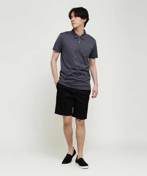 SUNSPEL（サンスペル）の「SUNSPEL / MEN’S?Q82 PLAIN（ポロシャツ・メンズ・チャコール/ブルー・LARGE/SMALL/MEDIUM）」の4枚目の写真