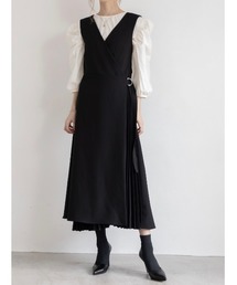 amel | サイドプリーツラップドレス(ワンピース)