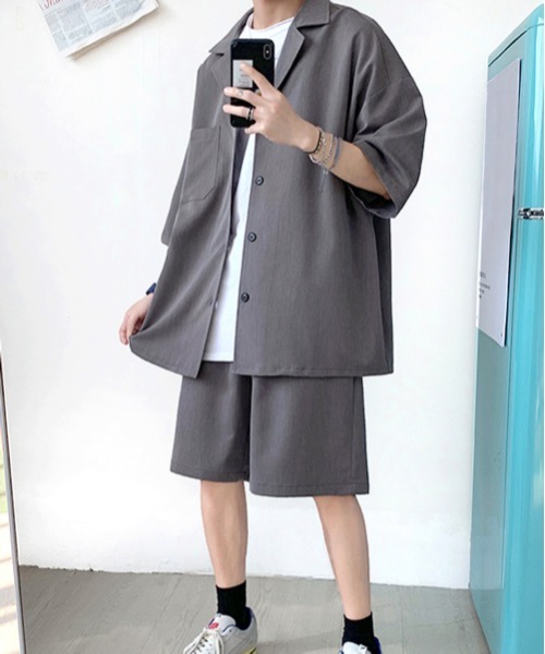 【セール】【neos -addictive design-】ルーズシルエット テーラード ハーフ スラックス ジャケット パンツ セットアップ（セットアップ）｜neos（ネオス）