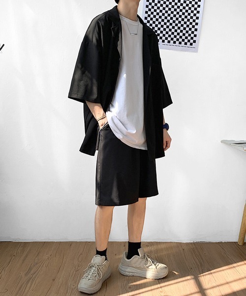 【セール】【neos -addictive design-】ルーズシルエット テーラード ハーフ スラックス ジャケット パンツ セットアップ（セットアップ）｜neos（ネオス）