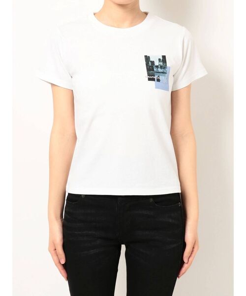 EMODA(エモダ)の「グラフィックレイヤーミニマルTシャツ(Tシャツ/カットソー・レディース・ホワイト/ブラック/パープル・FREE)」の13枚目の写真