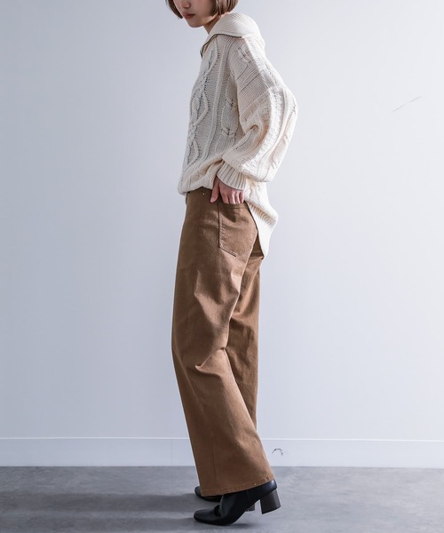 n'OrLABEL（ノアールレーベル）の「『ストレートワイドパンツ』（その他パンツ・レディース・ブラック/ブラウン/インディゴブルー/ブルー系その他/チャコール・LL/3L/S/M/L）」の11枚目の写真