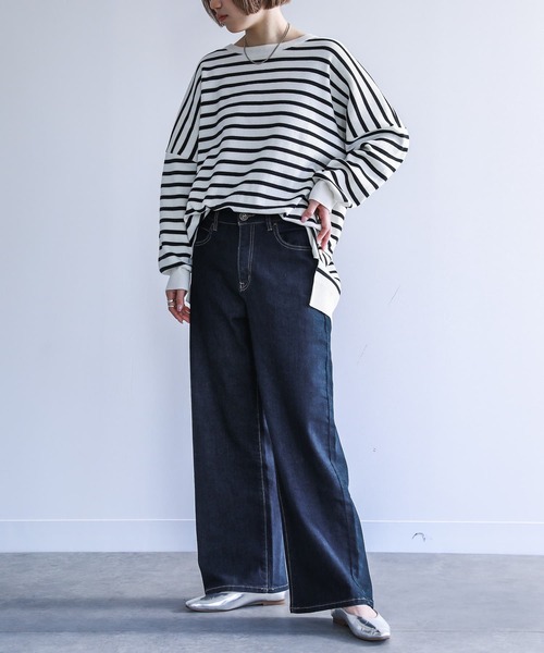 n'OrLABEL（ノアールレーベル）の「『ストレートワイドパンツ』（その他パンツ・レディース・ブラック/ブラウン/インディゴブルー/ブルー系その他/チャコール・LL/3L/S/M/L）」の20枚目の写真