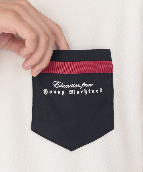 Education from Youngmachines（エデュケーションフロムヤングマシーン）の「【Education from Youngmachines】ボアコンビ ラグランプルオーバー（Tシャツ/カットソー・メンズ・ブラック/オフホワイト・S/M/L）」の11枚目の写真