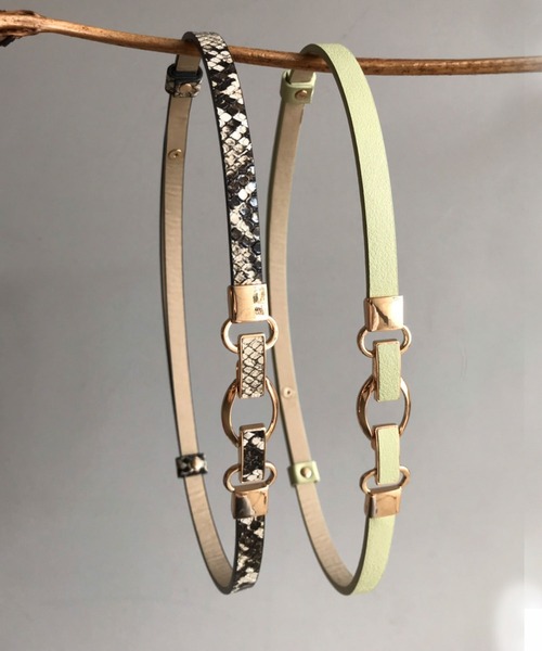 VIS（ビス）の「10mm幅スリーオーバルスライドベルト（ベルト・レディース・ブラック/ダークブラウン/ベージュ/オリーブ/その他・FREE）」の12枚目の写真