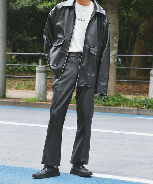 美品 Adoon Plain アドーンプレーン フェイクレザー ロング コート Adoon plain】フェイクレザーロングコート[品番：KTRW0025279