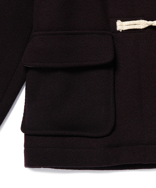 BEAMS BOY(ビームスボーイ)の「BEAMS BOY / ヘリンボーン ウールダッフル(ダッフルコート・レディース・ネイビー/レッド/チャコールグレー・ONE SIZE)」の6枚目の写真