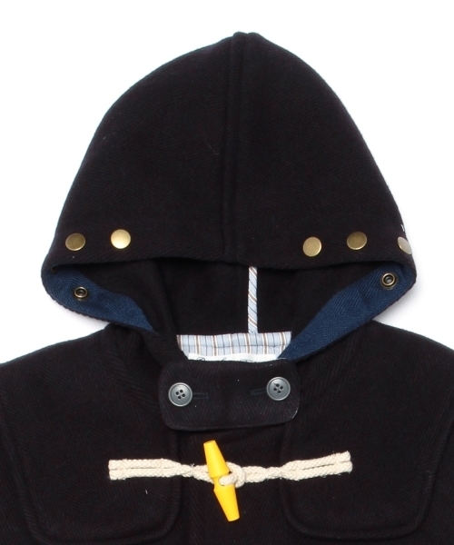 BEAMS BOY(ビームスボーイ)の「BEAMS BOY / ヘリンボーン ウールダッフル(ダッフルコート・レディース・ネイビー/レッド/チャコールグレー・ONE SIZE)」の14枚目の写真