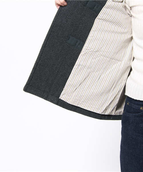 BEAMS BOY(ビームスボーイ)の「BEAMS BOY / ヘリンボーン ウールダッフル(ダッフルコート・レディース・ネイビー/レッド/チャコールグレー・ONE SIZE)」の10枚目の写真