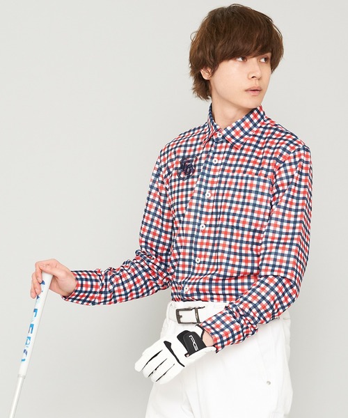FILA GOLF チェック柄 長袖シャツ Lサイズ FILA（フィラ）の「【FILA GOLF/フィラゴルフ】チェック柄 長袖シャツ