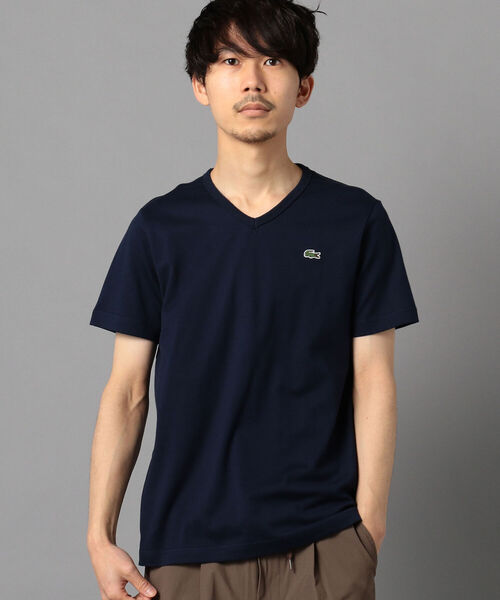 LACOSTE（ラコステ）の「【LACOSTE/ラコステ】Vネック スリムTシャツ (TH632EM)（Tシャツ/カットソー・メンズ・ホワイト/ネイビー/ブラック・M/S/XL/L）」の3枚目の写真