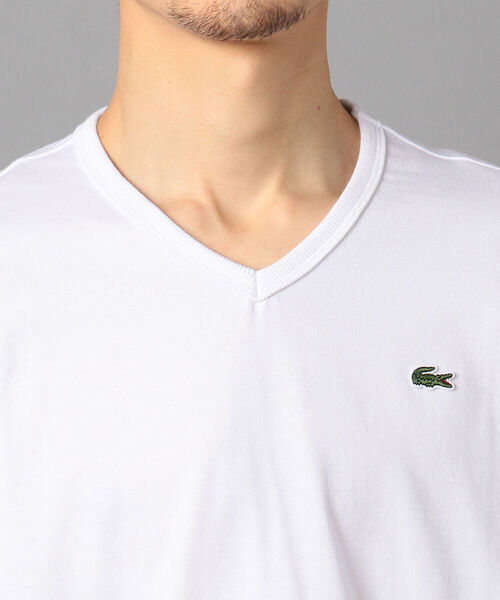 LACOSTE（ラコステ）の「【LACOSTE/ラコステ】Vネック スリムTシャツ (TH632EM)（Tシャツ/カットソー・メンズ・ホワイト/ネイビー/ブラック・M/S/XL/L）」の7枚目の写真