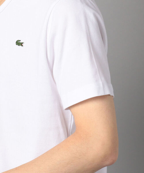 Lacoste★半袖 Vネック ロゴ トップス Tシャツ★シルバー★ LACOSTE (ラコステ) Tee Shirts / ベーシックVネックTシャツ