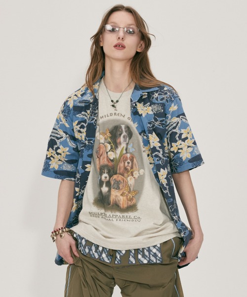 SCULPTOR（スカルプター）の「PUPPY FRIEND T-SHIRT/パピーフレンドＴシャツ（Tシャツ/カットソー・レディース・アイボリー/ライトグレー/ブラック/グレー・MEDIUM/LARGE）」の15枚目の写真