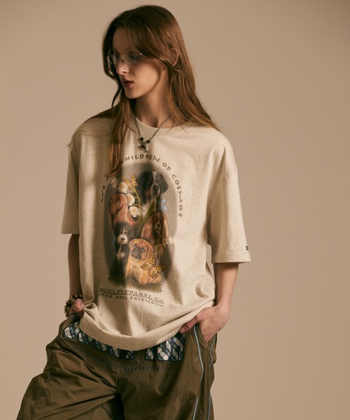 SCULPTOR（スカルプター）の「PUPPY FRIEND T-SHIRT/パピーフレンドＴシャツ（Tシャツ/カットソー・レディース・アイボリー/ライトグレー/ブラック/グレー・MEDIUM/LARGE）」の11枚目の写真