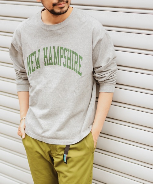 CIAOPANIC TYPY(チャオパニックティピー)の「【ZOZOTOWN限定】ユニセックスカレッジロゴビッグシルエットロンTee(Tシャツ/カットソー・メンズ・マスタード/ホワイト/グレー/グリーン・S/L/M)」の3枚目の写真