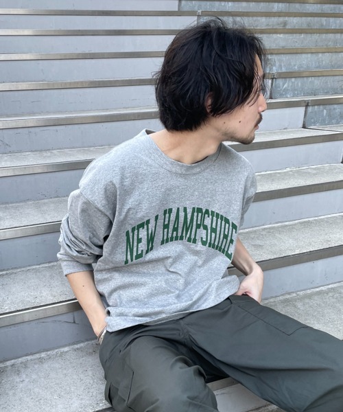 CIAOPANIC TYPY(チャオパニックティピー)の「【ZOZOTOWN限定】ユニセックスカレッジロゴビッグシルエットロンTee(Tシャツ/カットソー・メンズ・マスタード/ホワイト/グレー/グリーン・S/L/M)」の6枚目の写真