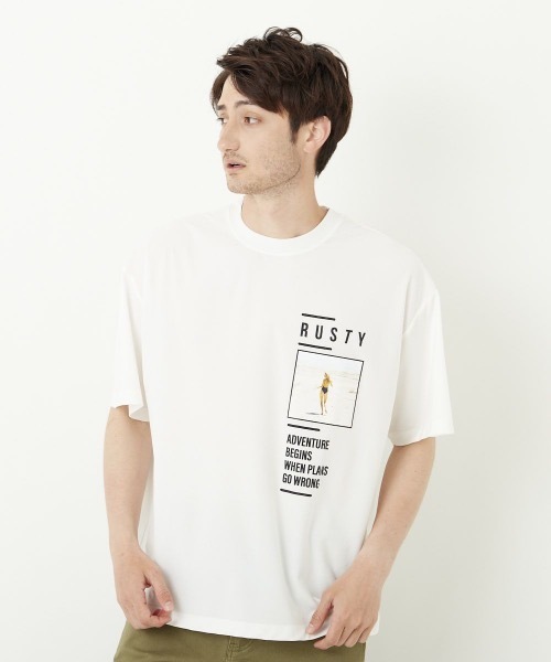 RUSTY(ラスティ)の「【RUSTY / ラスティー】バックプリントTシャツ / ユニセックス(Tシャツ/カットソー・メンズ・ホワイト/ブラック・MEDIUM/LARGE)」の14枚目の写真