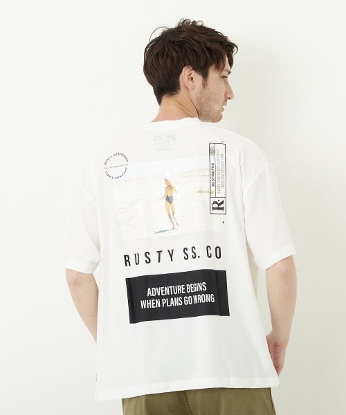 RUSTY(ラスティ)の「【RUSTY / ラスティー】バックプリントTシャツ / ユニセックス(Tシャツ/カットソー・メンズ・ホワイト/ブラック・MEDIUM/LARGE)」の6枚目の写真