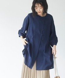 CRAFT STANDARD BOUTIQUE | チャイナ釦シャツワンピース　＊◇(シャツワンピース)