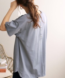 HER CLOSET | 【HERCLOSET】ドライタッチコットン100%バックヘンリーTシャツ(Tシャツ/カットソー)