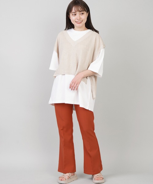 SPINNS(スピンズ)の「サイドリボンニットベスト(ベスト・レディース・ベージュ/グリーン/ブルー/スミクロ・ONESIZE)」の10枚目の写真