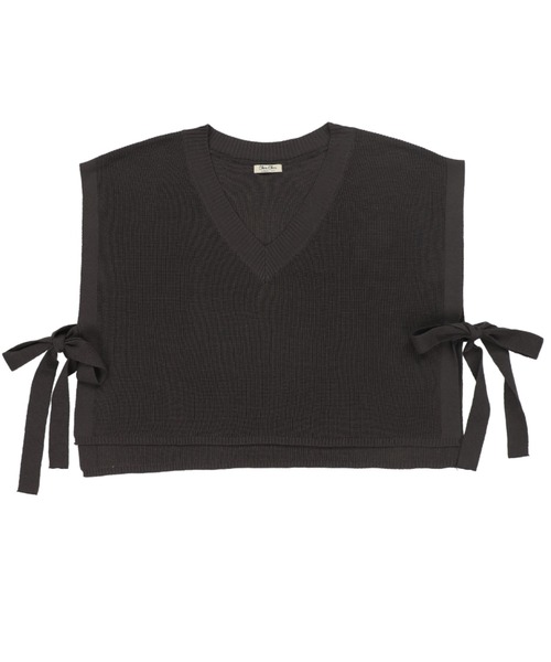 SPINNS(スピンズ)の「サイドリボンニットベスト(ベスト・レディース・ベージュ/グリーン/ブルー/スミクロ・ONESIZE)」の21枚目の写真