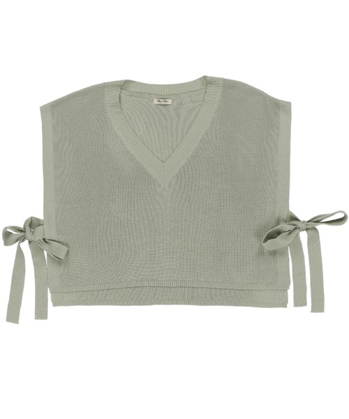 SPINNS(スピンズ)の「サイドリボンニットベスト(ベスト・レディース・ベージュ/グリーン/ブルー/スミクロ・ONESIZE)」の19枚目の写真