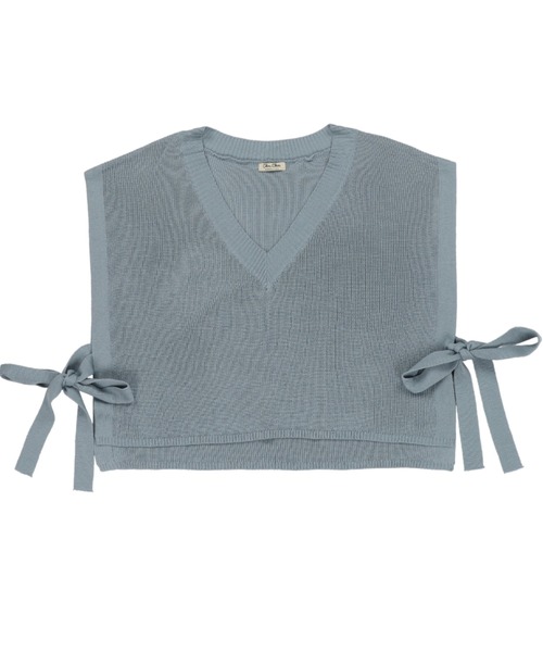 SPINNS(スピンズ)の「サイドリボンニットベスト(ベスト・レディース・ベージュ/グリーン/ブルー/スミクロ・ONESIZE)」の17枚目の写真