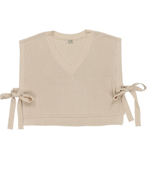 SPINNS(スピンズ)の「サイドリボンニットベスト(ベスト・レディース・ベージュ/グリーン/ブルー/スミクロ・ONESIZE)」の15枚目の写真