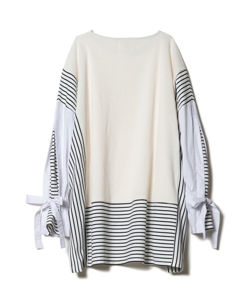 LAYMEE（レイミー）の「Donna border CS / ドンナボーダーカットソー（Tシャツ/カットソー・レディース・ブラック/ホワイト/ブラウン・FREE）」の5枚目の写真