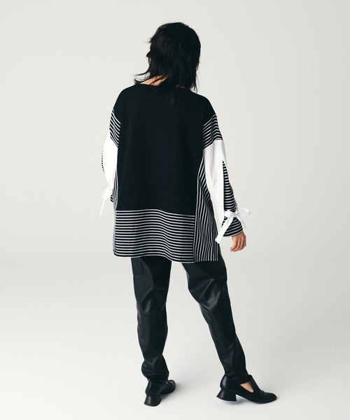 LAYMEE（レイミー）の「Donna border CS / ドンナボーダーカットソー（Tシャツ/カットソー・レディース・ブラック/ホワイト/ブラウン・FREE）」の12枚目の写真