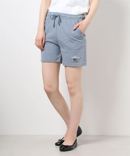 UNDERWRAPS(アンダーラップス)の「国旗刺繍ショートパンツ(M3)(スウェットパンツ・レディース・ブラック/ベージュ/グレー/ブルー・M/L)」の4枚目の写真
