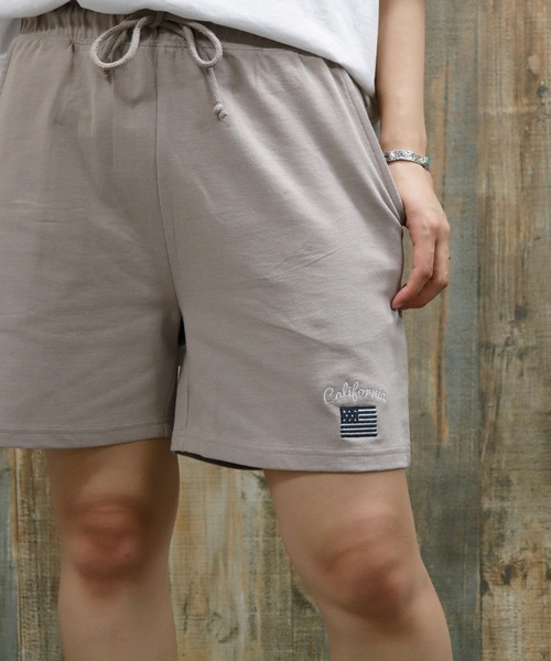 UNDERWRAPS(アンダーラップス)の「国旗刺繍ショートパンツ(M3)(スウェットパンツ・レディース・ブラック/ベージュ/グレー/ブルー・M/L)」の13枚目の写真