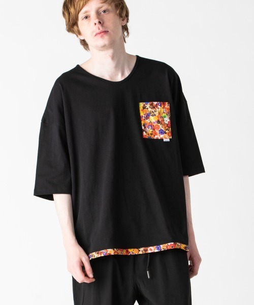 rehacer（レアセル）の「rehacer : Flower Link Pocket CS Made in Japan / フラワーリンクカットソーメイドインジャパン（Tシャツ/カットソー・メンズ・ホワイト/ブラック・SMALL/MEDIUM/LARGE/X-LARGE）」の8枚目の写真